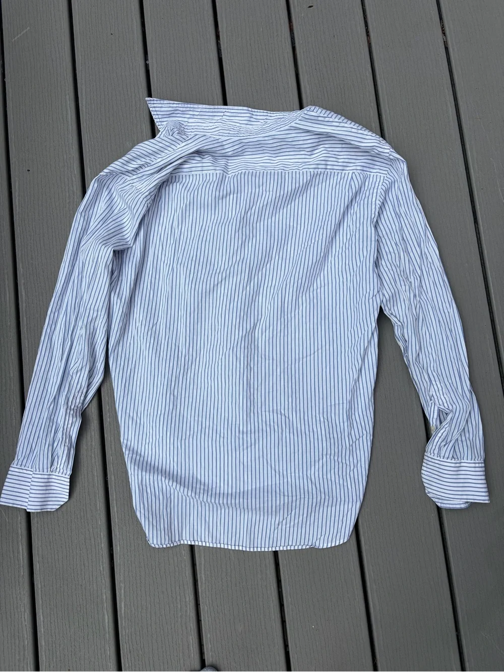 Banana Republic Men’s Light Blue and White Striped Dress Shirt